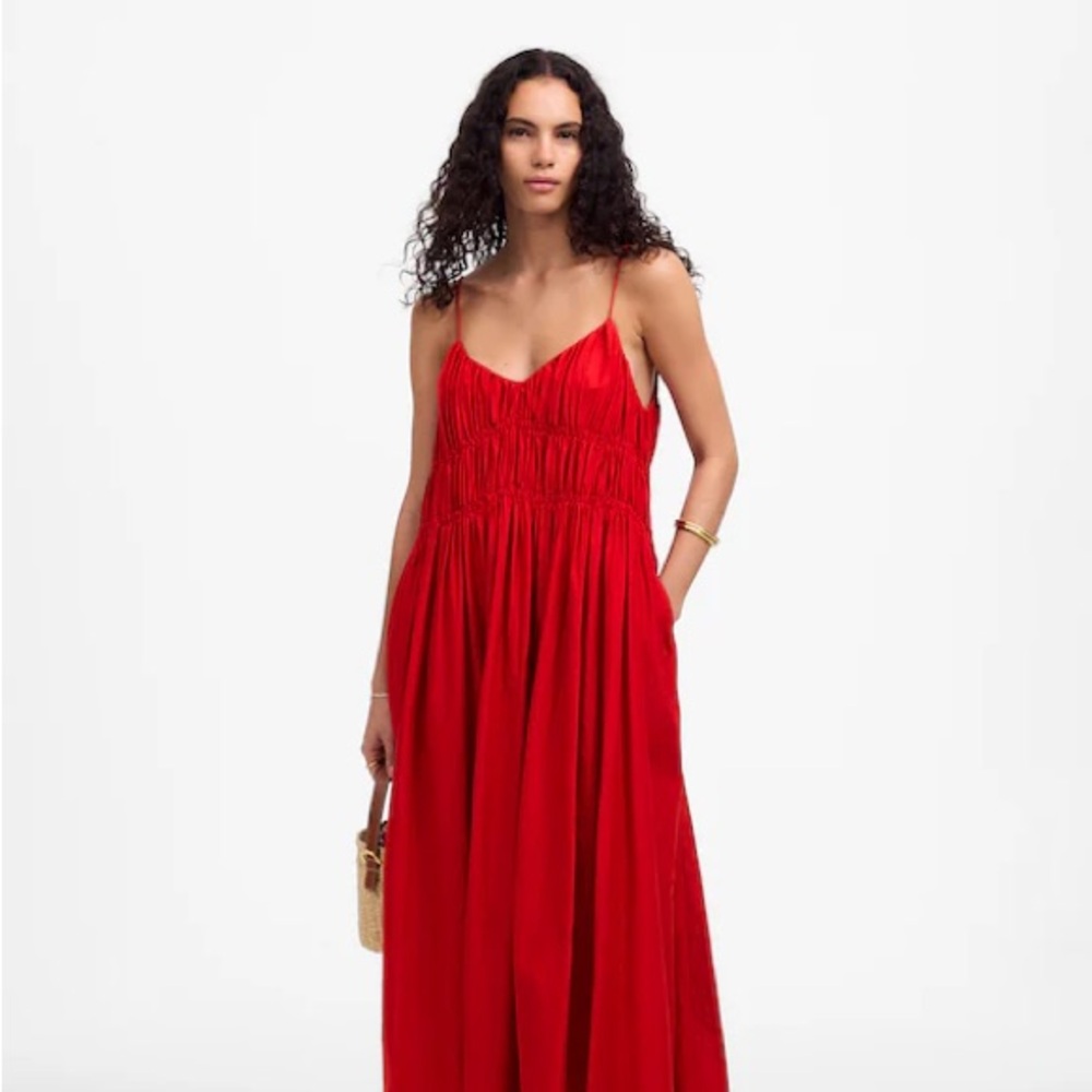 Textured V-Neck Midi Dress